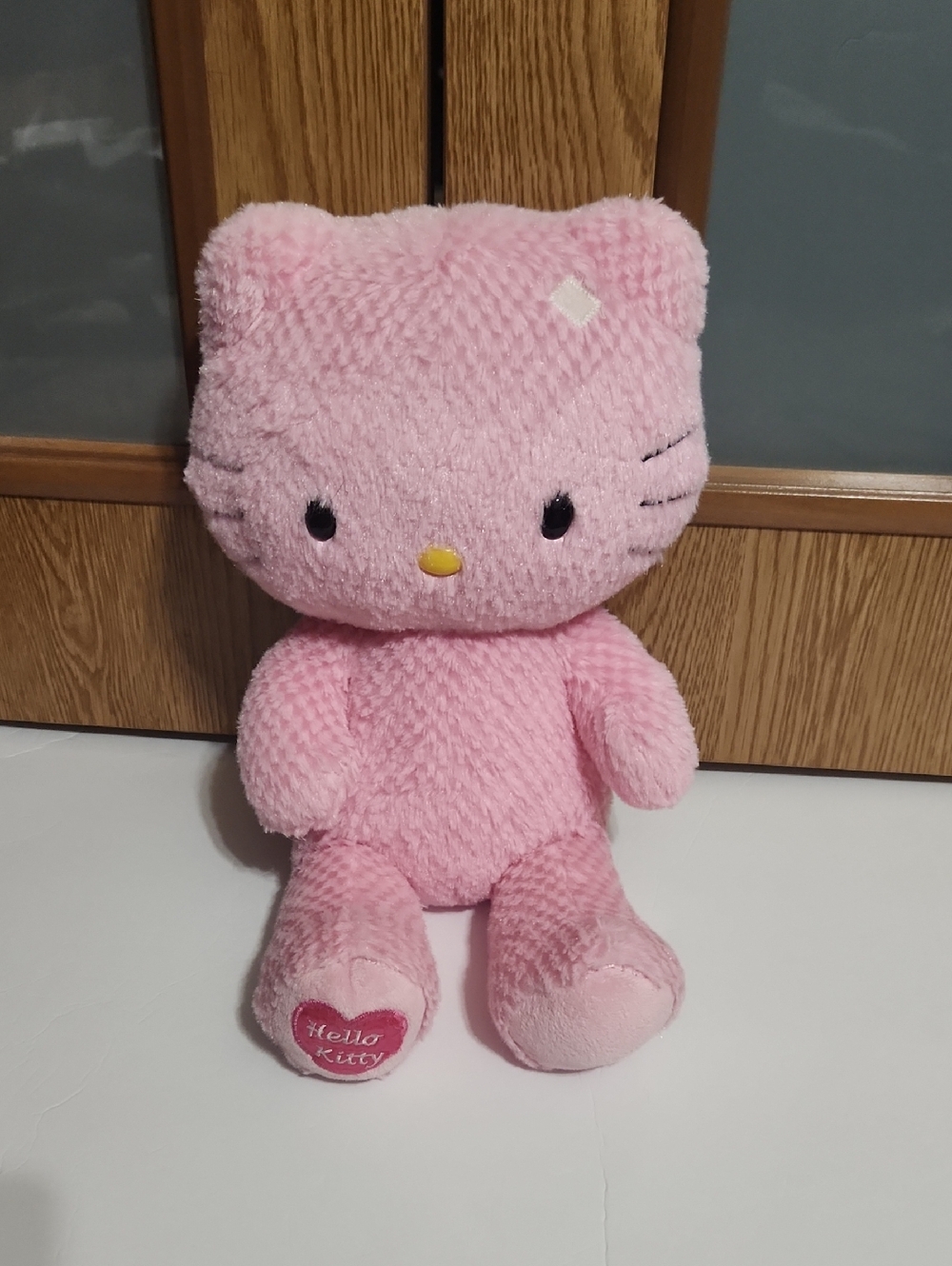 Build A Bear Hello Kitty Sanrio Pink Waffle  Shimmer Plush Missing Bow, 2011